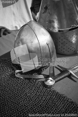 Image of The knightly weapon and armour