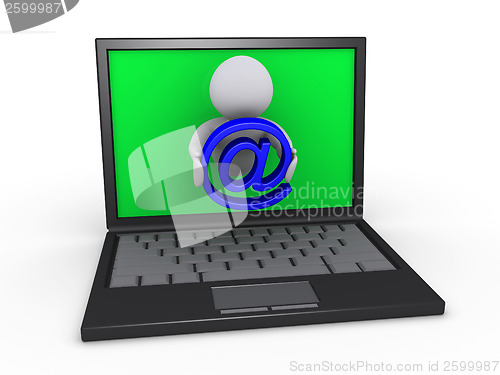 Image of Sending e-mail through laptop