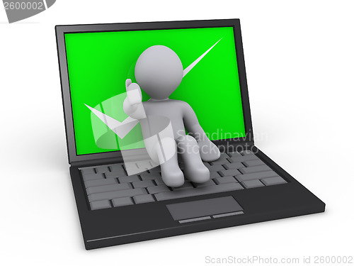 Image of Person lying on top of laptop