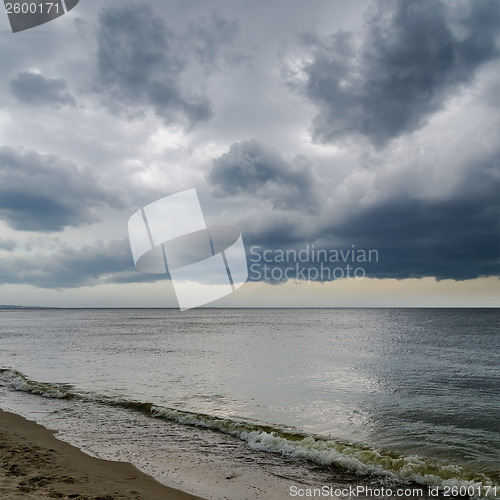 Image of dramatic sky and dark sea