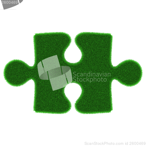 Image of Green grass puzzle piece