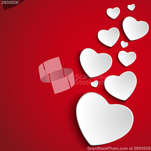 Image of Valentine Day Heart on Red  Background