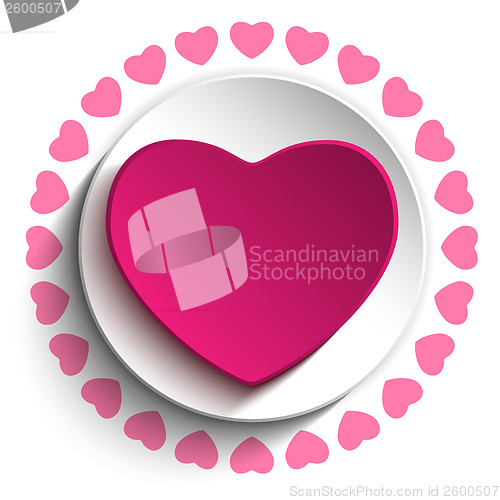 Image of Valentine Day Love Heart Pink Background