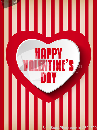 Image of Valentine Day Heart on Retro  Background