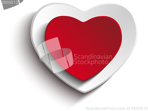 Image of Valentine Day Heart on White Background