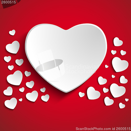 Image of Valentine Day Heart on Red  Background