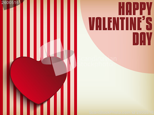 Image of Valentine Day Heart on Retro  Background