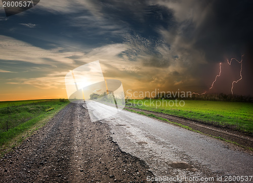 Image of Road and stormy