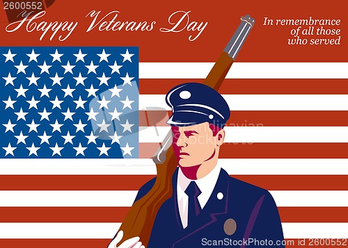 Image of American Veterans Day Greeting Card Retro