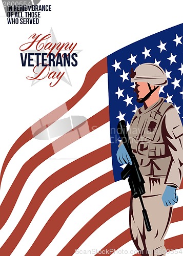 Image of Modern American Veteran Soldier Greeting Card