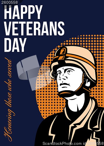 Image of Happy Veterans Day Serviceman Greeting Card