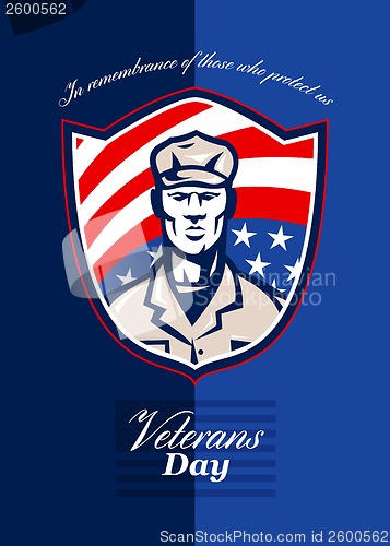 Image of Veterans Day Modern Soldier Greeting Card Retro