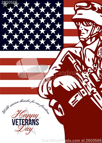 Image of Veterans Day Modern American Soldier Card