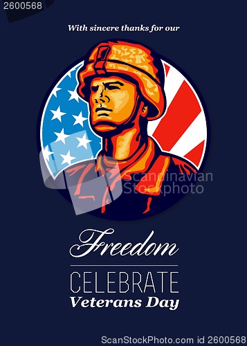 Image of American Veteran Serviceman Greeting Card