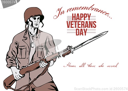 Image of Veterans Day Greeting Card American Soldier