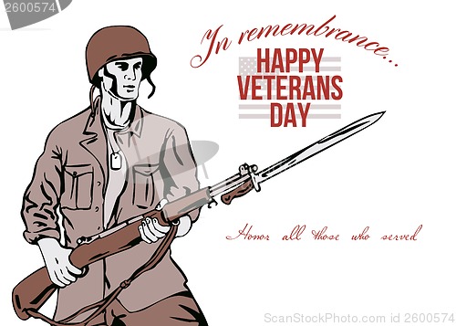 Image of Veterans Day Greeting Card American Soldier