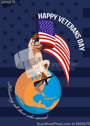 Image of Modern American Veterans Day Greeting Card