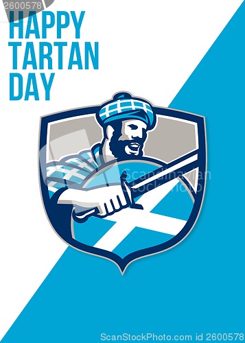 Image of Happy Tartan Day Highlander Greeting Card