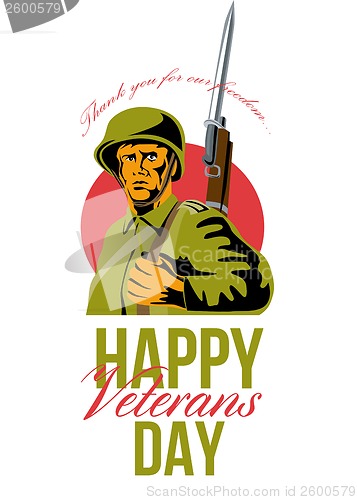 Image of Veterans Day Greeting Card American WWII Soldier