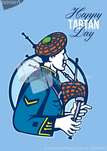 Image of Happy Tartan Day Bagpiper Greeting Card