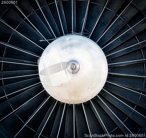 Image of Closeup of a dark jet engine