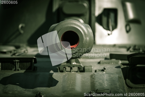 Image of Closeup of a tank outdoors