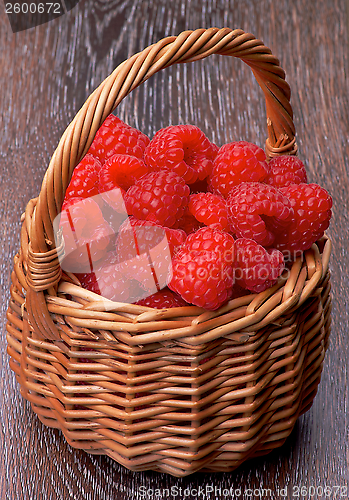 Image of Basket with Raspberries