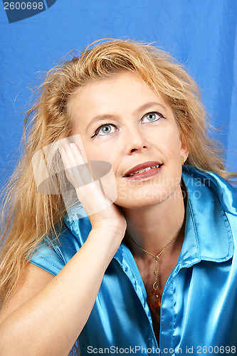 Image of Dreamy blonde woman portrait