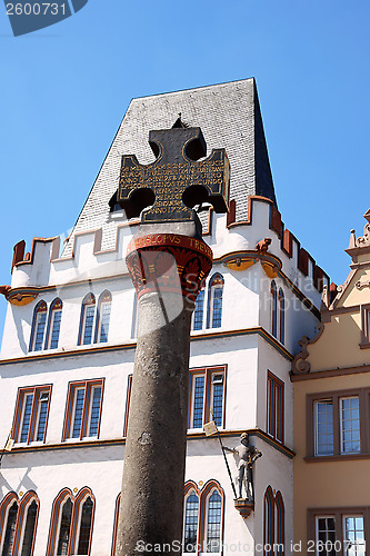 Image of Stone Cross of Market Square in Trier, Germany