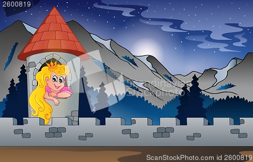 Image of Background castle with princess