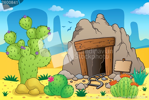 Image of Desert with old mine theme 1