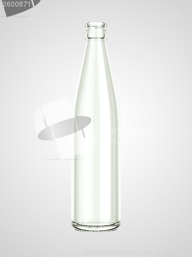 Image of Empty bottle for water or beer isolated over grey 