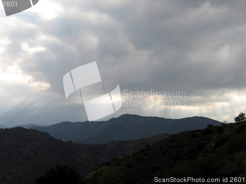 Image of Light over the mountains. Cyprus