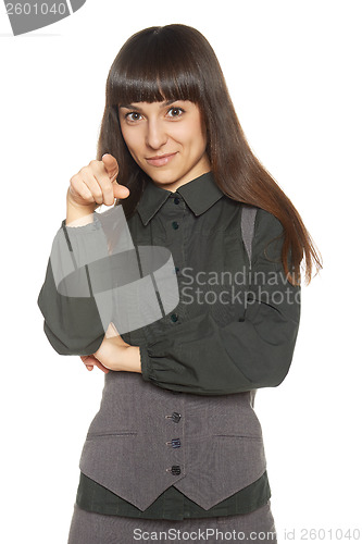 Image of Business woman selecting you