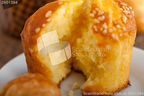 Image of fresh baked muffin and croissant mignon