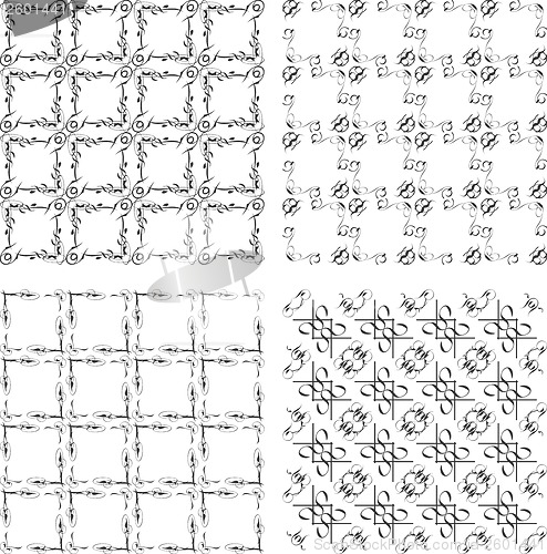 Image of Geometric seamless patterns set, backgrounds collection