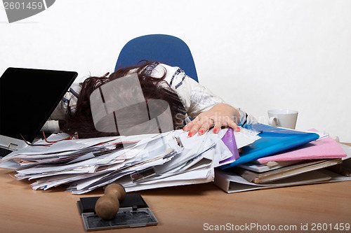 Image of Young female office worker