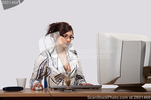 Image of Young female office worker