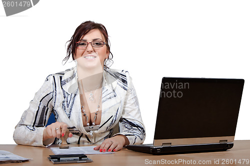 Image of Young female office worker