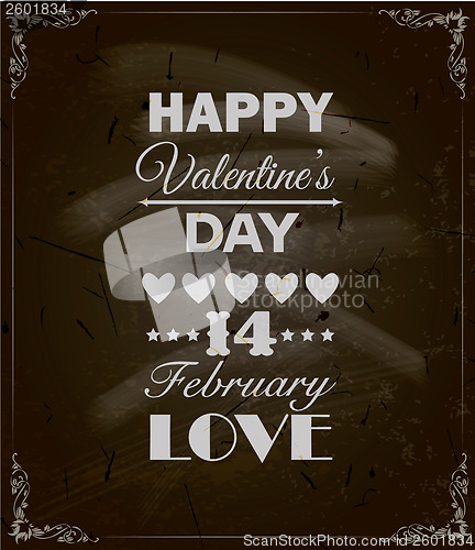 Image of Happy Valentine's Day Design. Blackboard