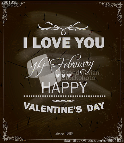 Image of Happy Valentine's Day Design. Blackboard