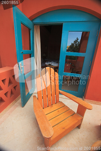 Image of Tropical balcony with sea view