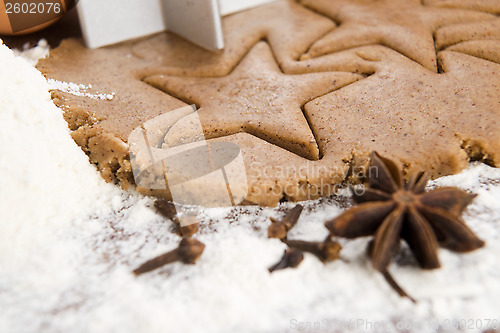 Image of Preparing gingerbread cookies for christmas