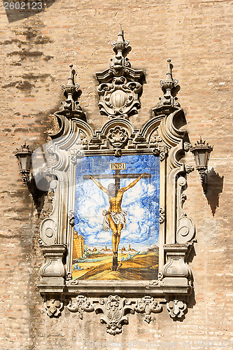 Image of Azulejo of Jesus on the Cross, Church of the Annunciation in Sev