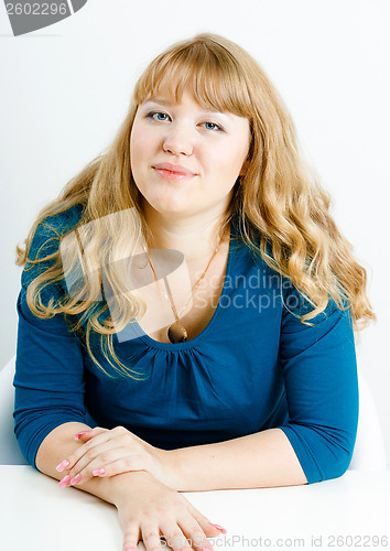 Image of portrait of a young blonde woman