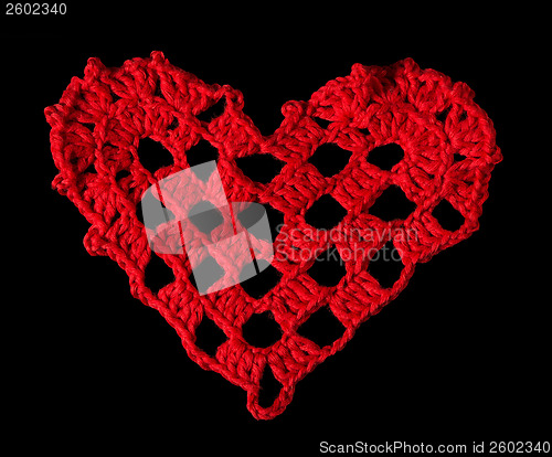 Image of Knitted red heart 