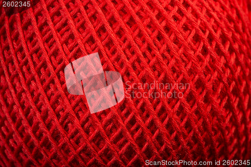 Image of Red yarn close up
