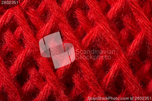 Image of Red yarn close up