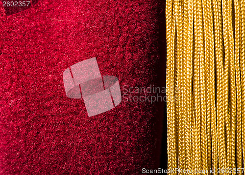 Image of Red velvet curtain with tassel