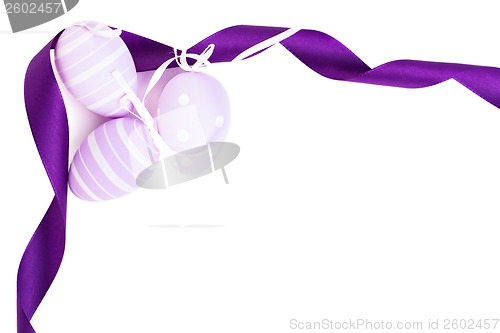 Image of Easter background with three traditional eggs